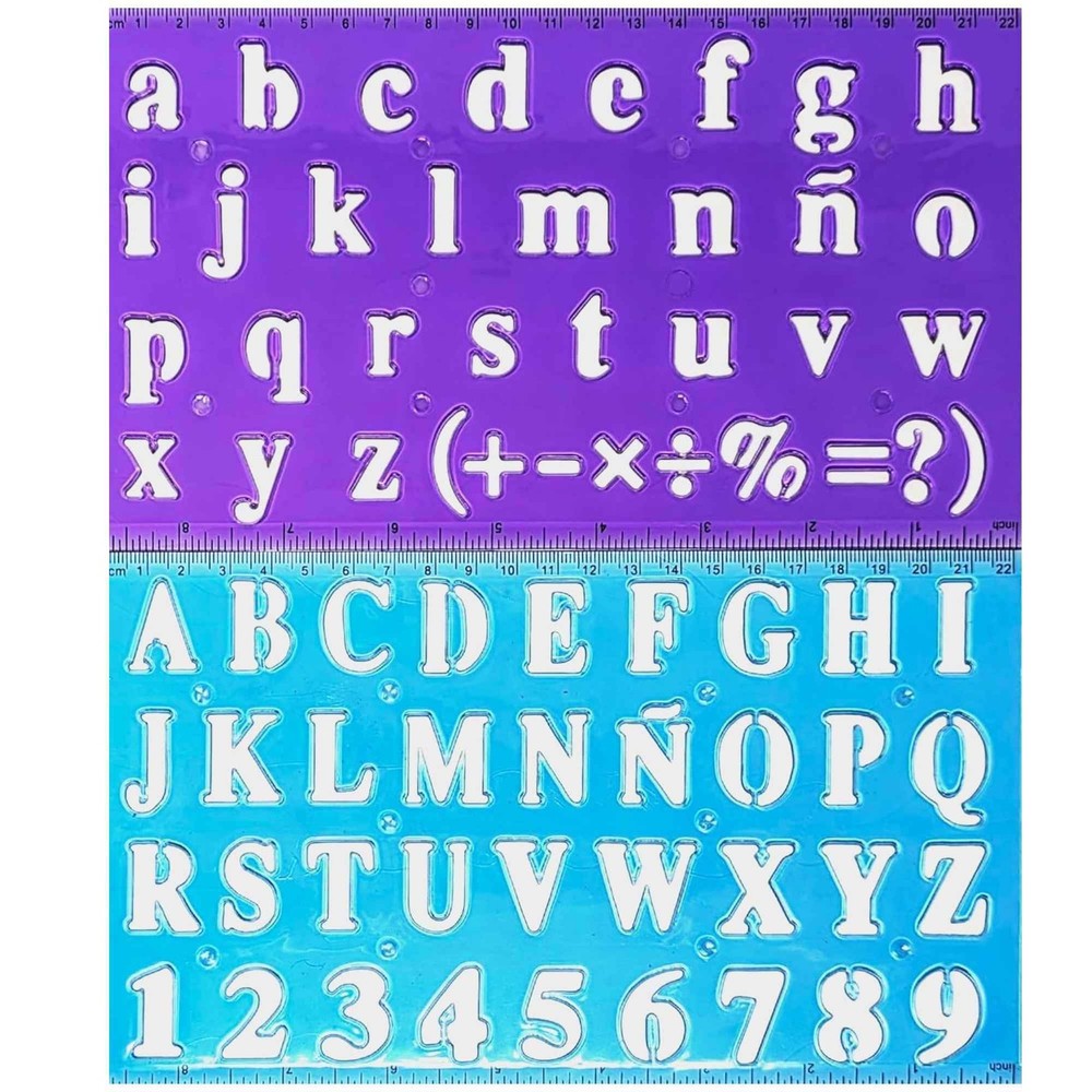 Plastic Stencil Ruler Set: 2CT
