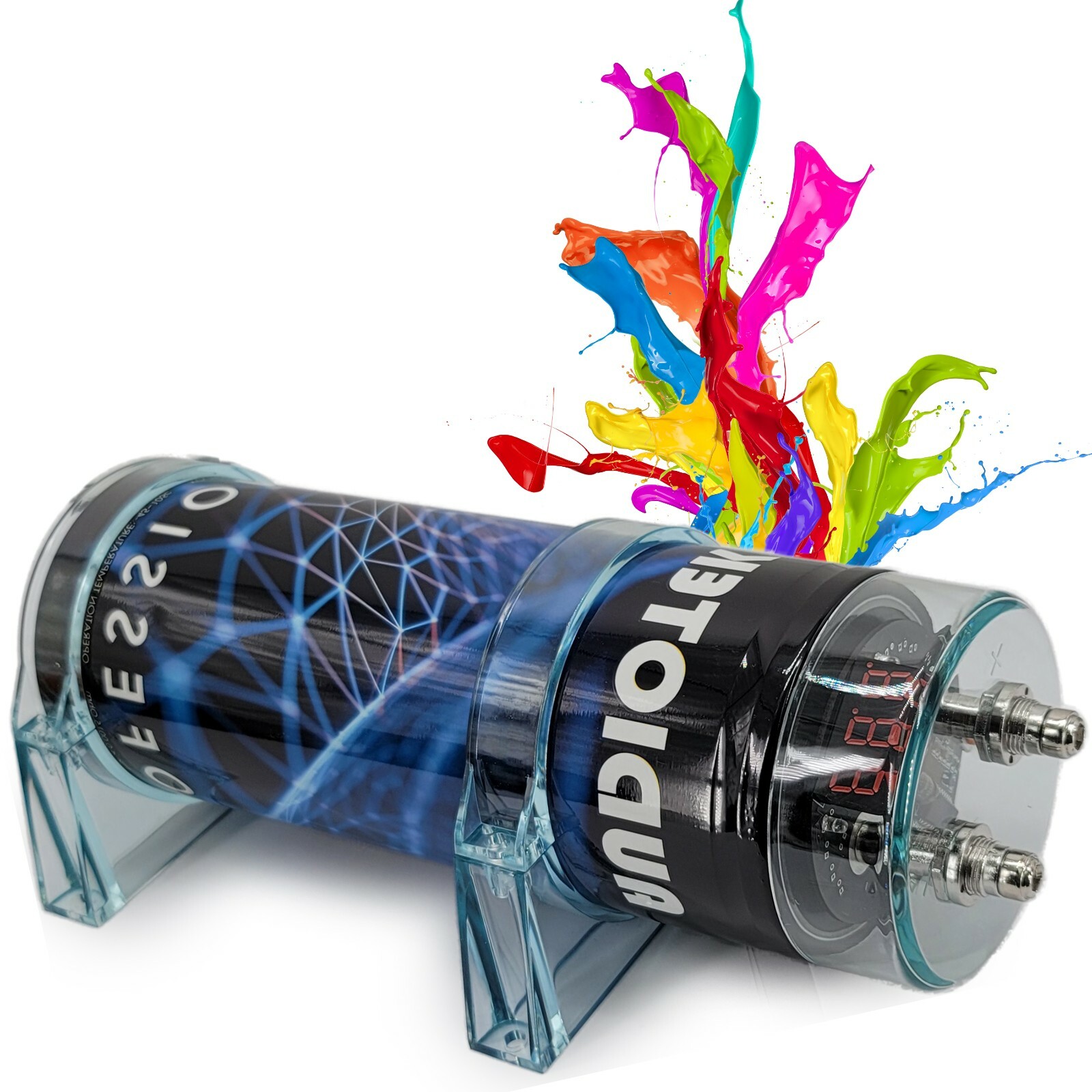 5.0 Farad Capacitor Car Audio 5000W Power 12V Digital 3 Digit Display + 0 GA KIT