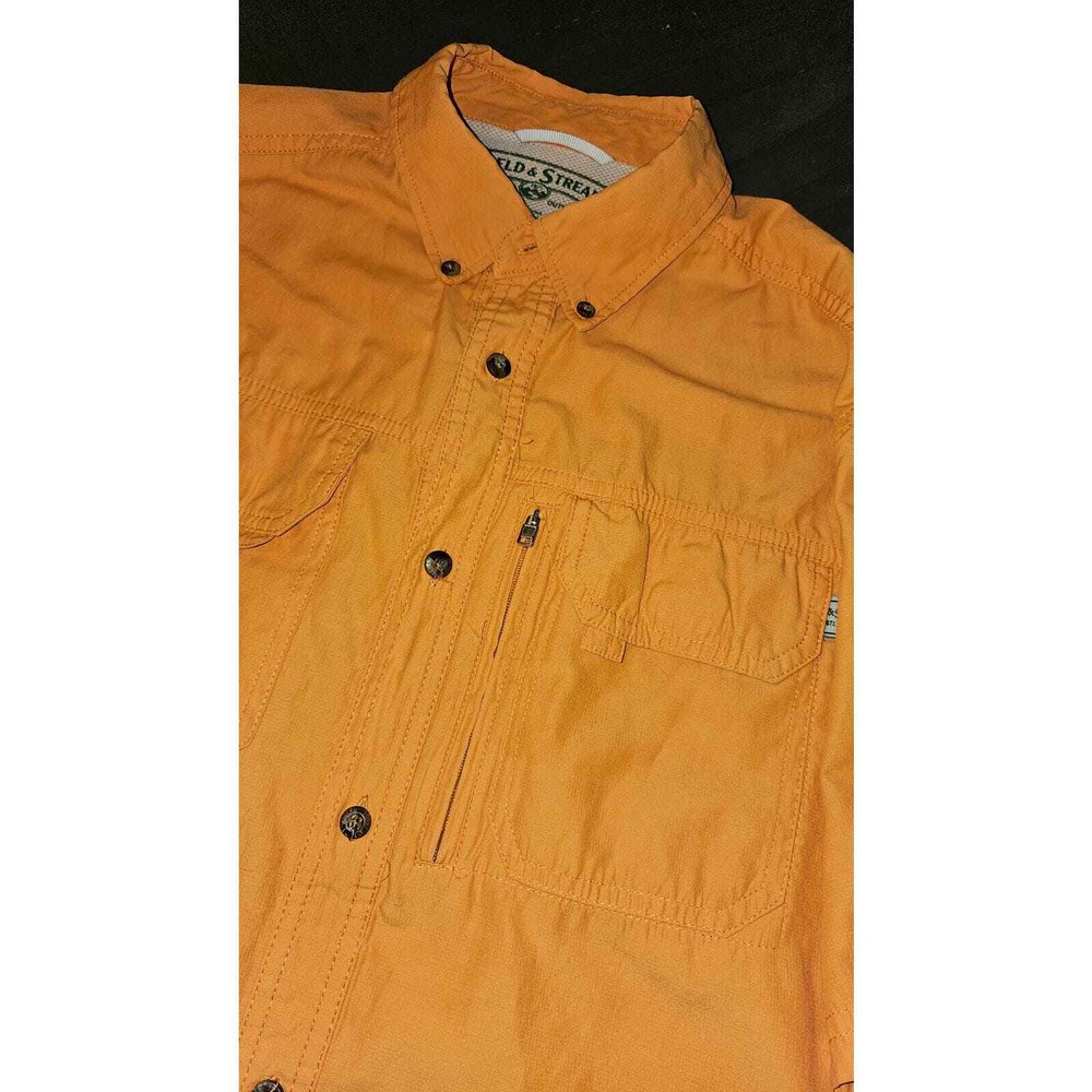 Field and Stream orange Button Up shirt size Medium