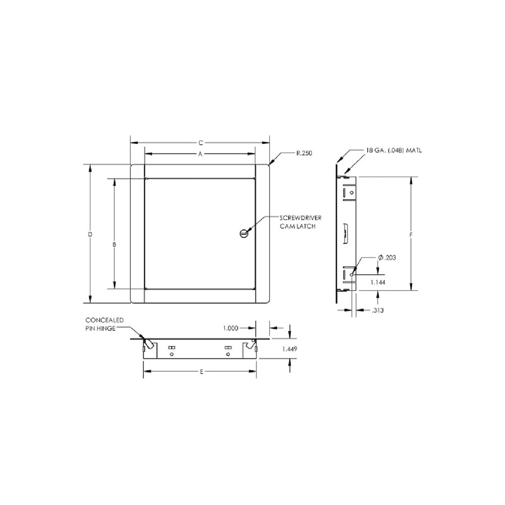 Acudor ED-2002 Flush Access Door 12" x 12", White