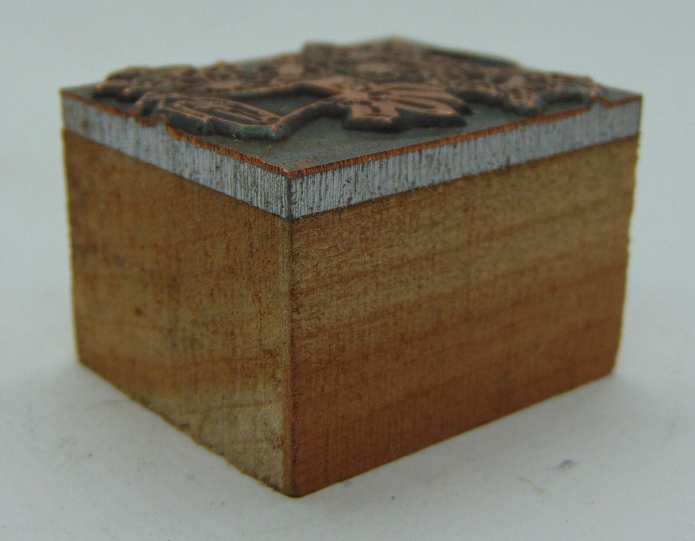 Printing Letterpress Printers Block Flower & a Scroll