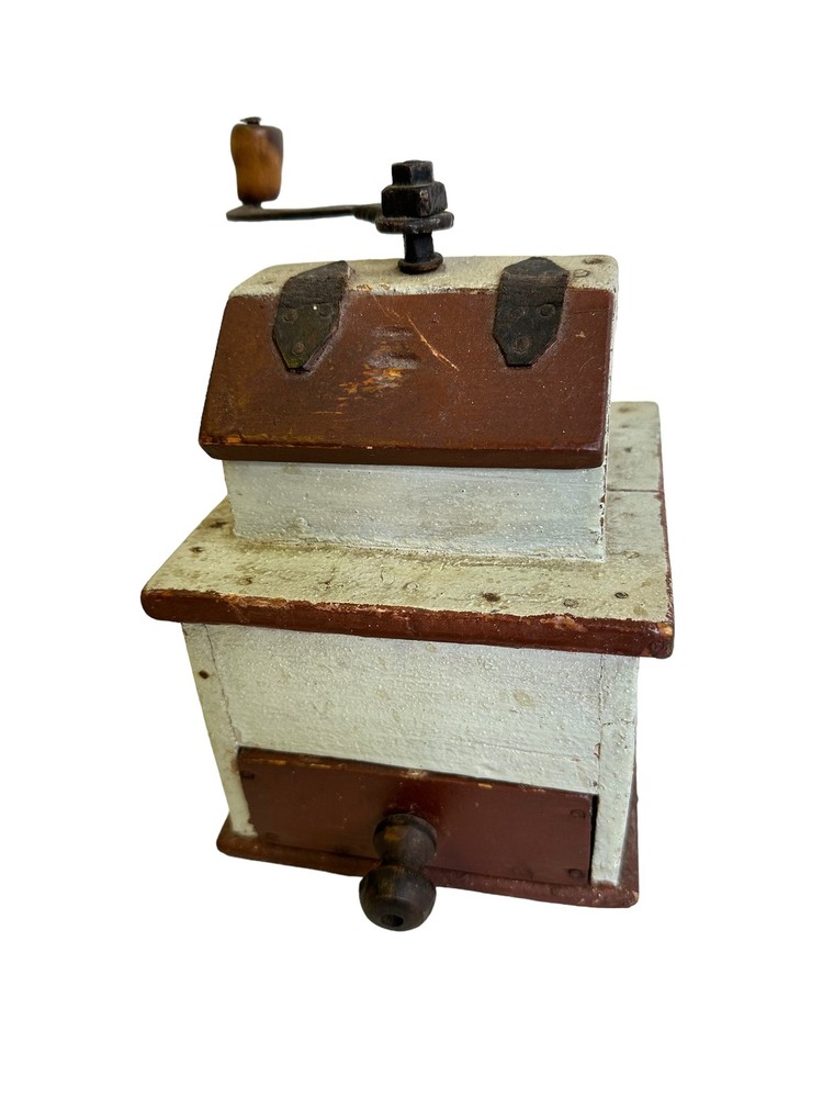 Antique coffee grinder from 1800s - Norwegian Primitive and rustic tool -