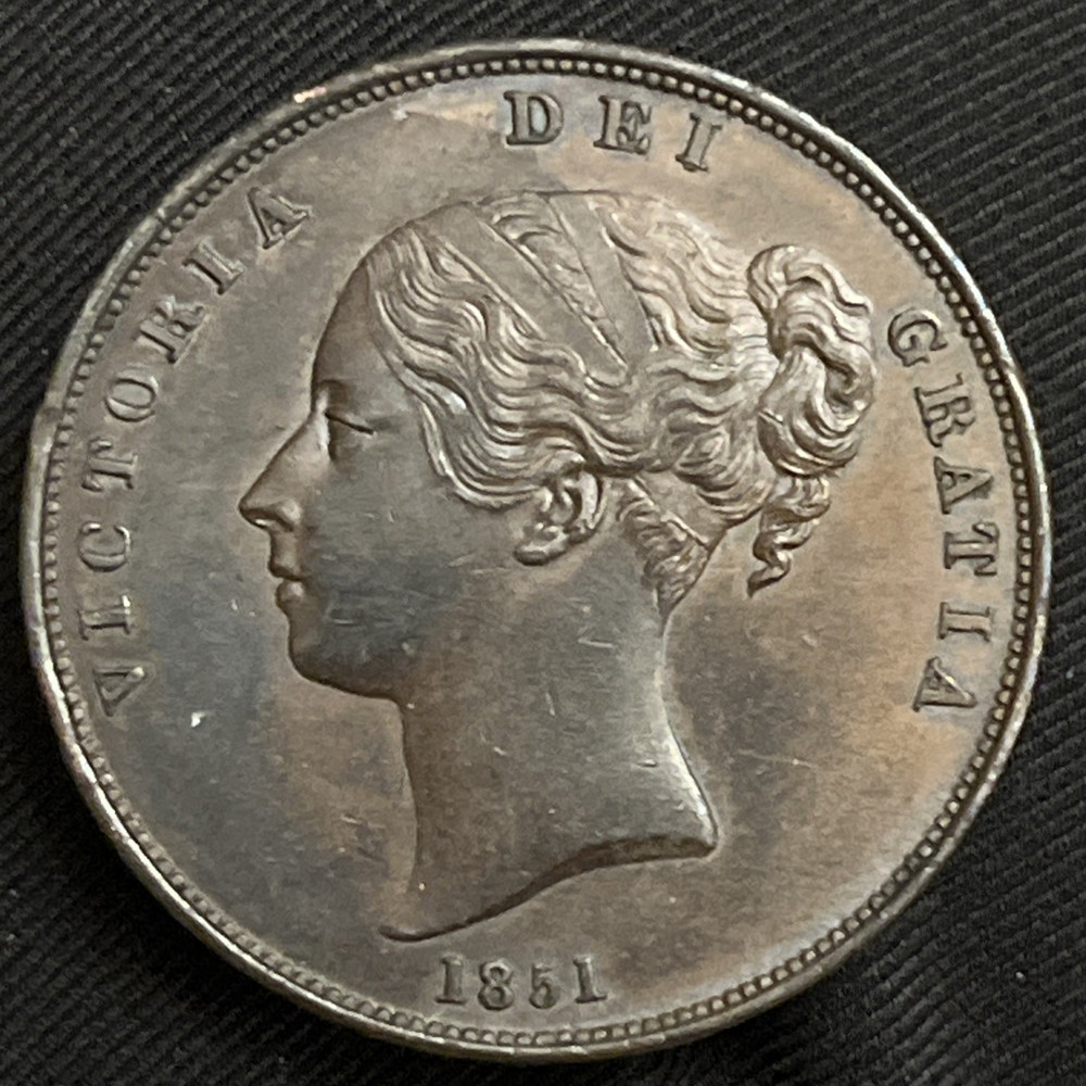 SCARCE 1851 GREAT BRITAIN PENNY
