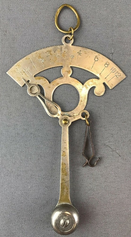 Vintage Brass "Marshall Son & Co., Boston" Handheld Scale
