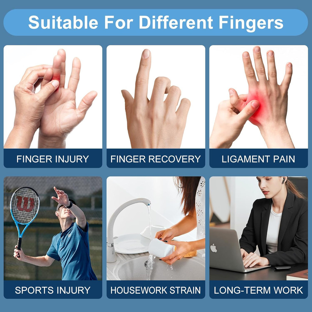 5PCS Trigger Finger Splint, Finger Braces Joint Stabilizer, Adjustable Mallet Sp