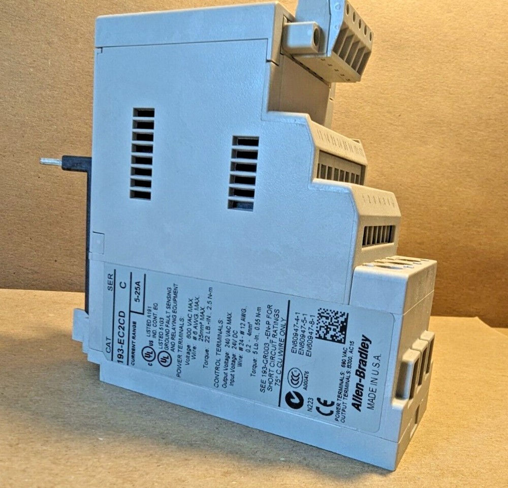 AB 193-EC2CD Solid State Overload Relay 5-25A 193EC2CD NEW US Free Tax