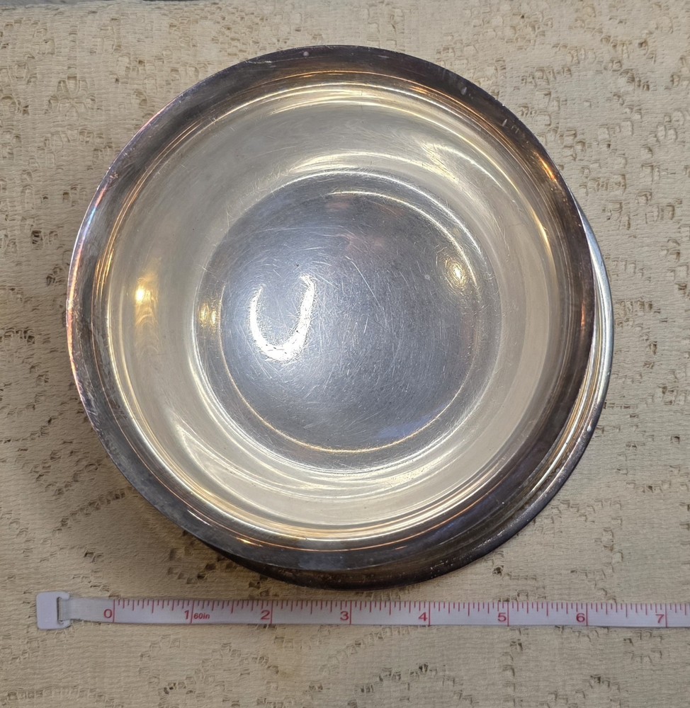 MCM Crescent Silverplate Footed Bowl w Underplate 64FP5 Mid Century Modern