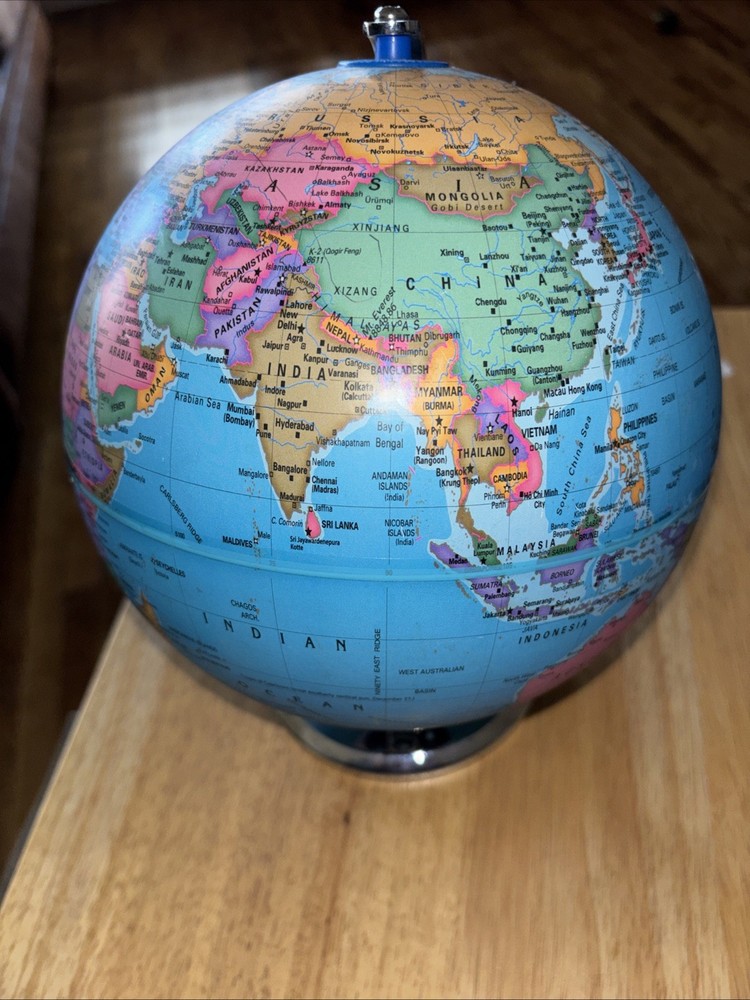 World Map 6"  Globe Vintage desktop table decorative globe earth on base