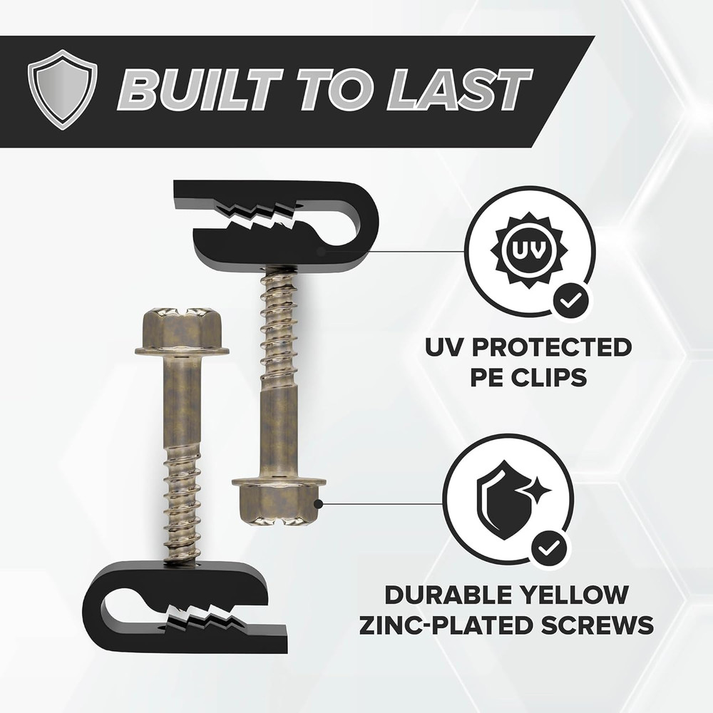 CIMPLE CO Mini Black Wire Cable Clips with Screws, 100 Pack