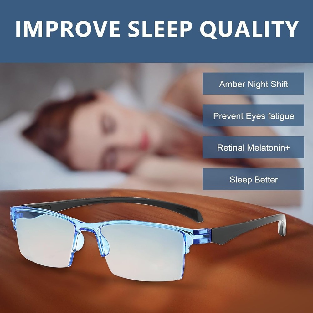 2 Pcs Auto Focus Reading Glasses, Self-Adjusting Presbyopia, Anti-Blue Light