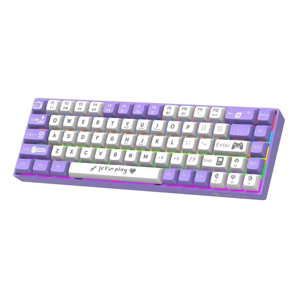 Wired mechanical keyboard 68 keys with customizable lighting and ABS material