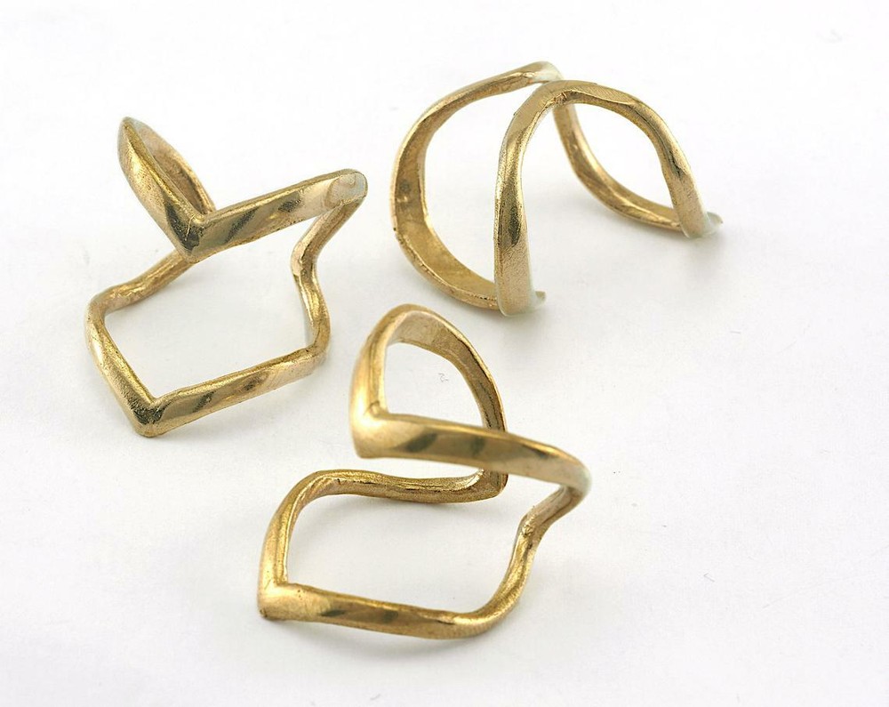 Adjustable Ring Raw brass (17.5mm 7US inner size - Adjustable ) OZ3491
