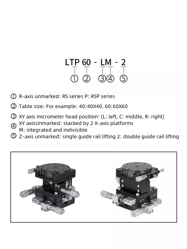 CNC XYZR axis slide Four dimensional manual precision mobile platform LT60-RM