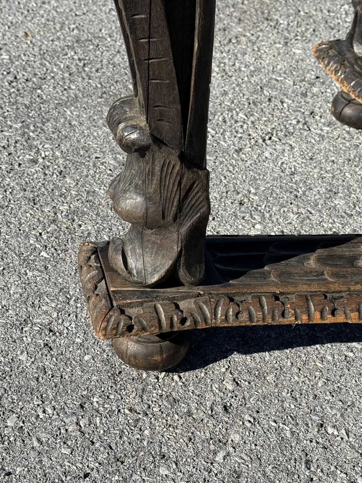 Antique 1800s carved black forest baroque Rennaissance table Carved Victorian