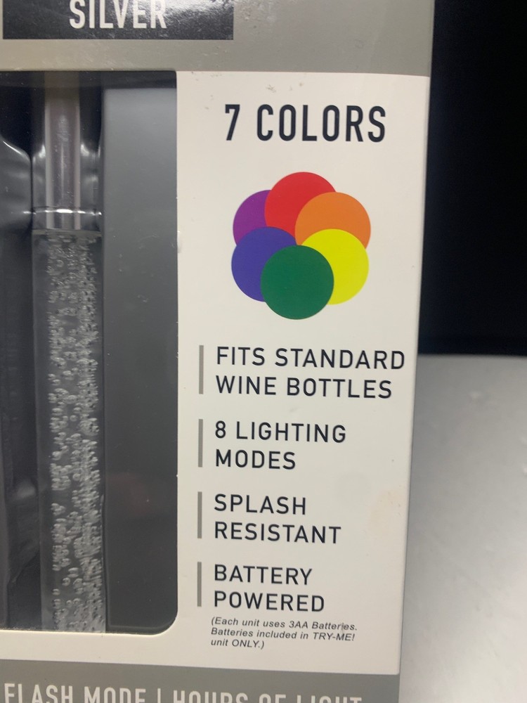 Hampton & Smyth LED Bottle Light - 2 Pack Silver-Size Standard Wine Bottle