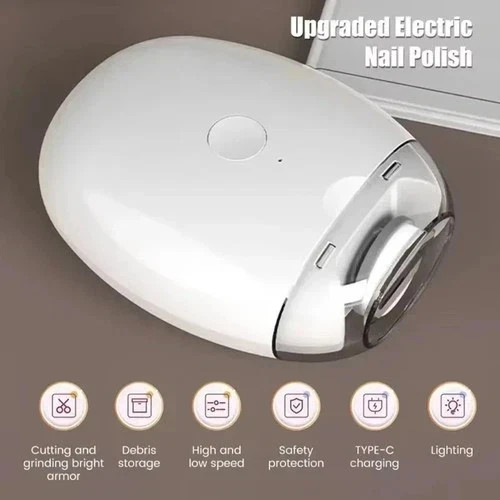 Electric Nail Grinder Automatic LED Light Trimmer Toe Cutter Usb Rechargeable