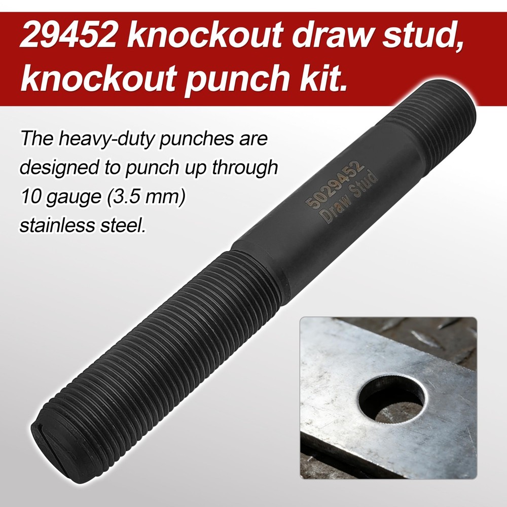 29452 Knockout Draw Stud, Knockout Punch Kit Compatible with Greenlee Hydraul...