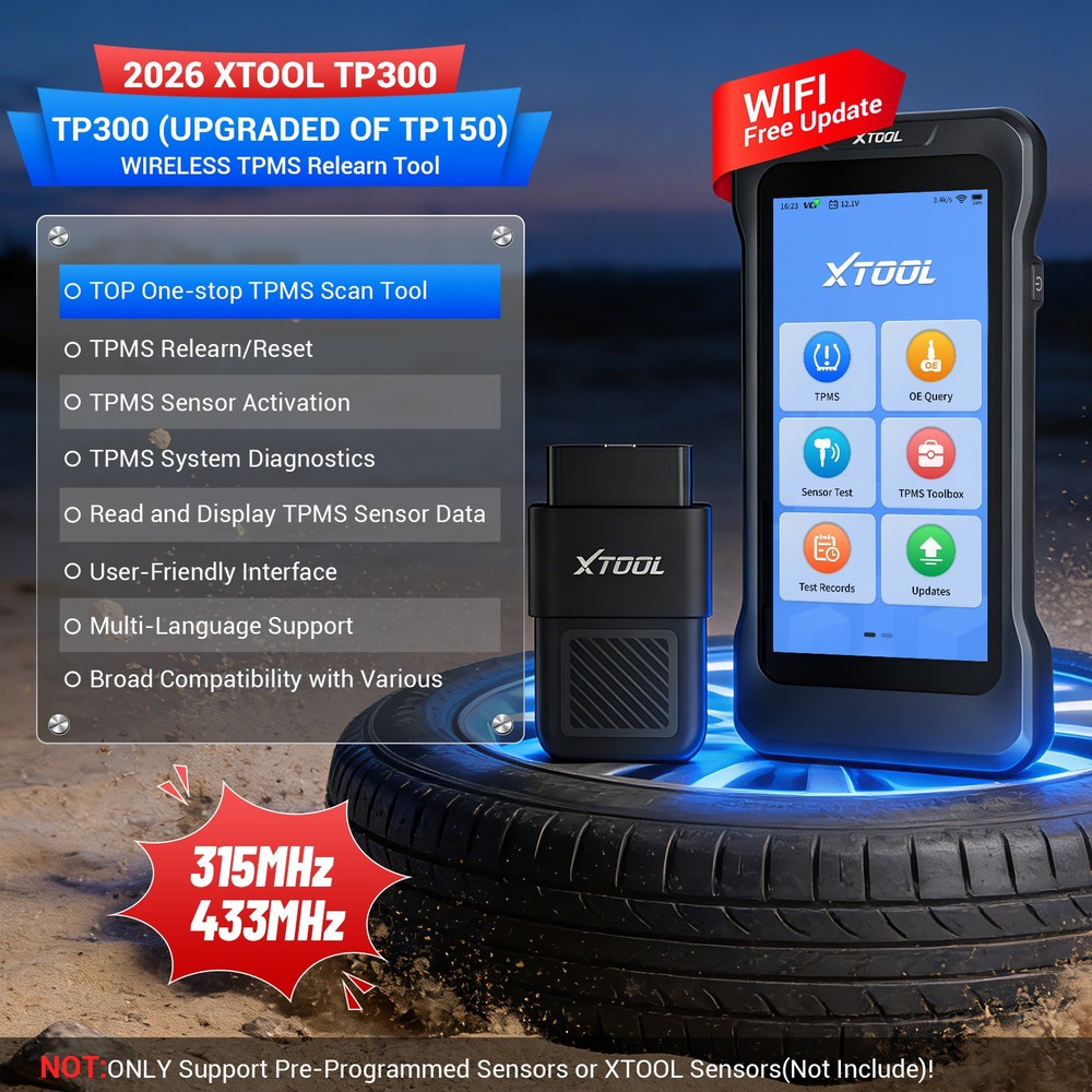 2026 XTOOL TP300 Full TPMS System Diagnostic Lifetime Free Update 8+ Services