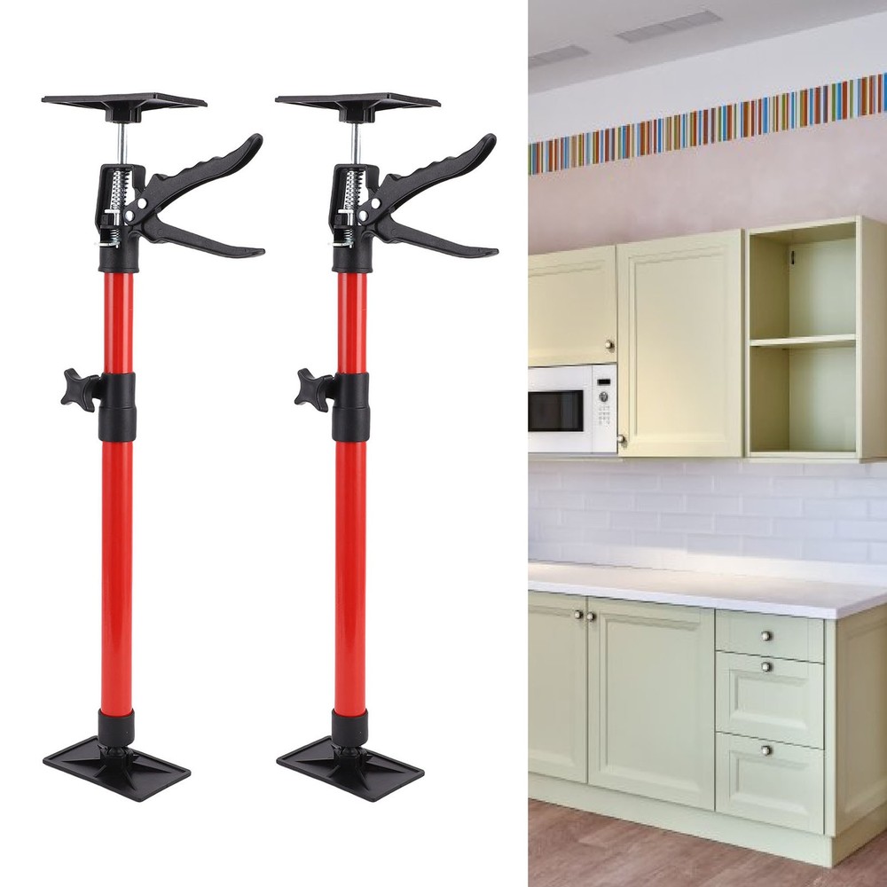 2 Sets Cabinet Jacks 50-115cm Telescopic Support Pole Bracket Red