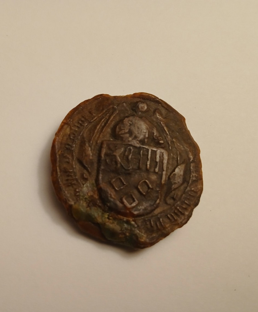 ANTIQUE BROWN WAX SEAL.