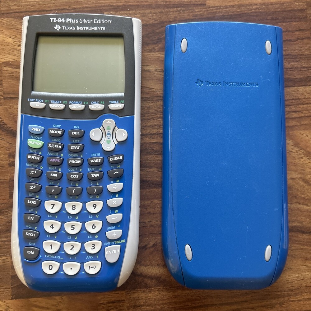 BLUE Texas Instruments TI-84 Plus Silver Edition Graphing Calculator