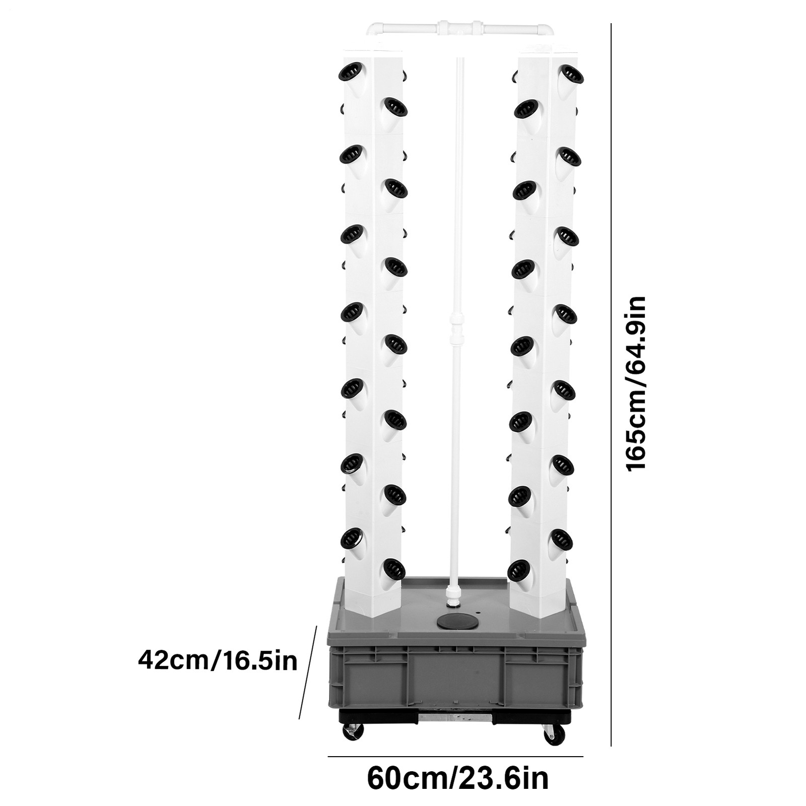 50-56Pot Vertical Hydroponic System Tower Garden Aeroponics Home Grow Kit