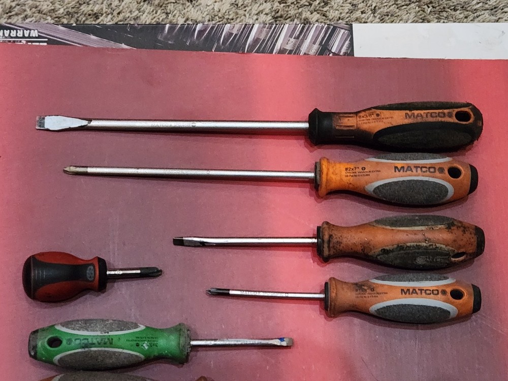 8x MAC & MATCO SCREWDRIVERS Phillips Flathead 3x Altered As Is