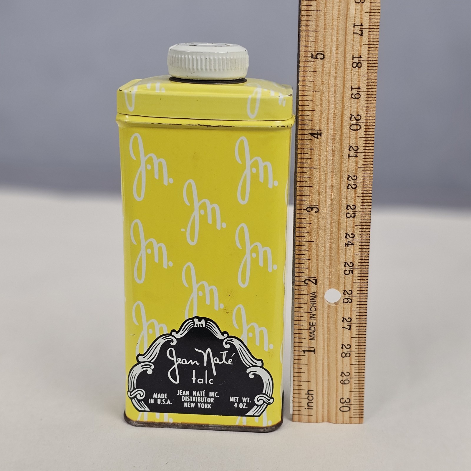 Vintage Jean Nate Talc Powder Tin 4oz USA 1950s No. 60