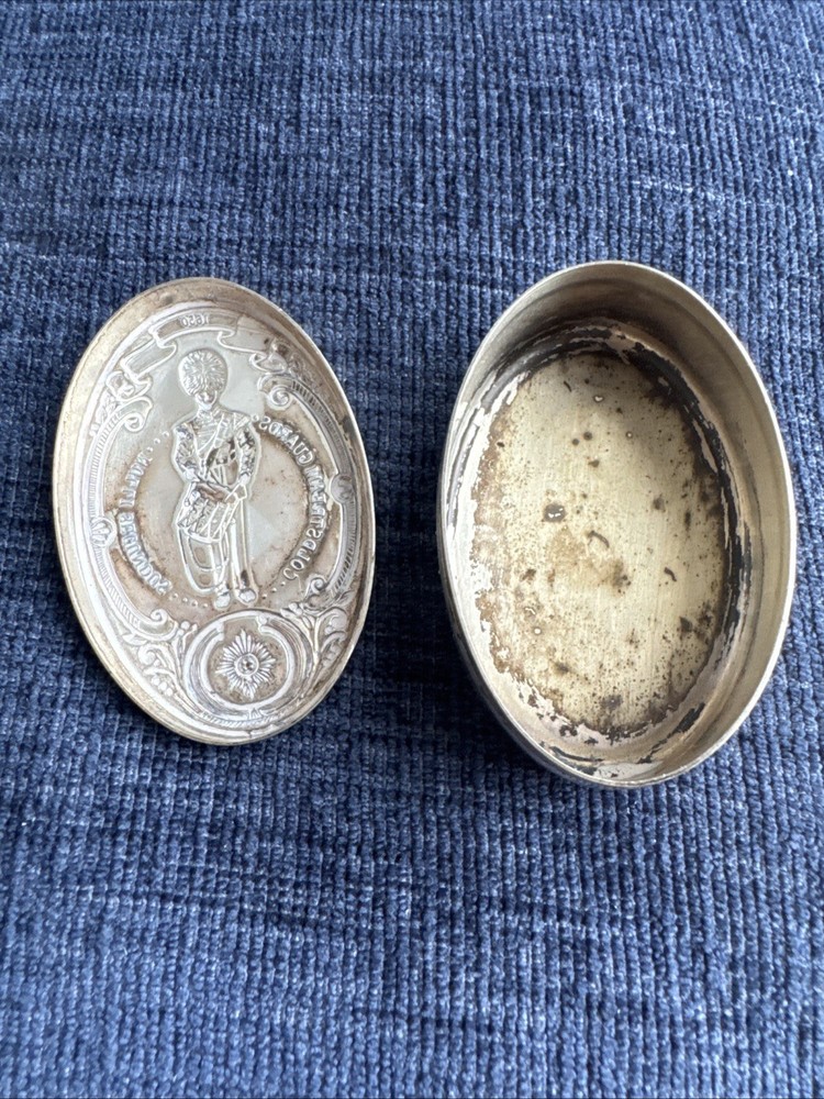 sterling silver guards regiments coldstream guards pill box