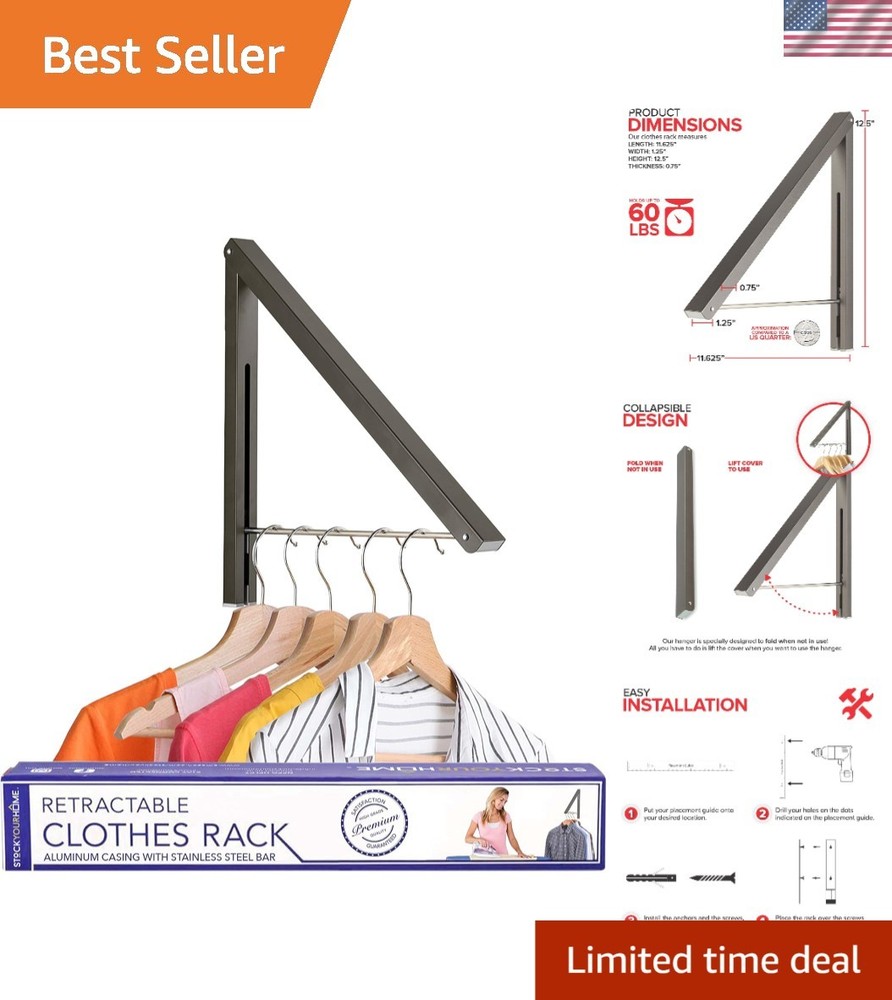 Space-Saving Aluminum Clothes Rack - Foldable and Rust Resistant Drying Solution