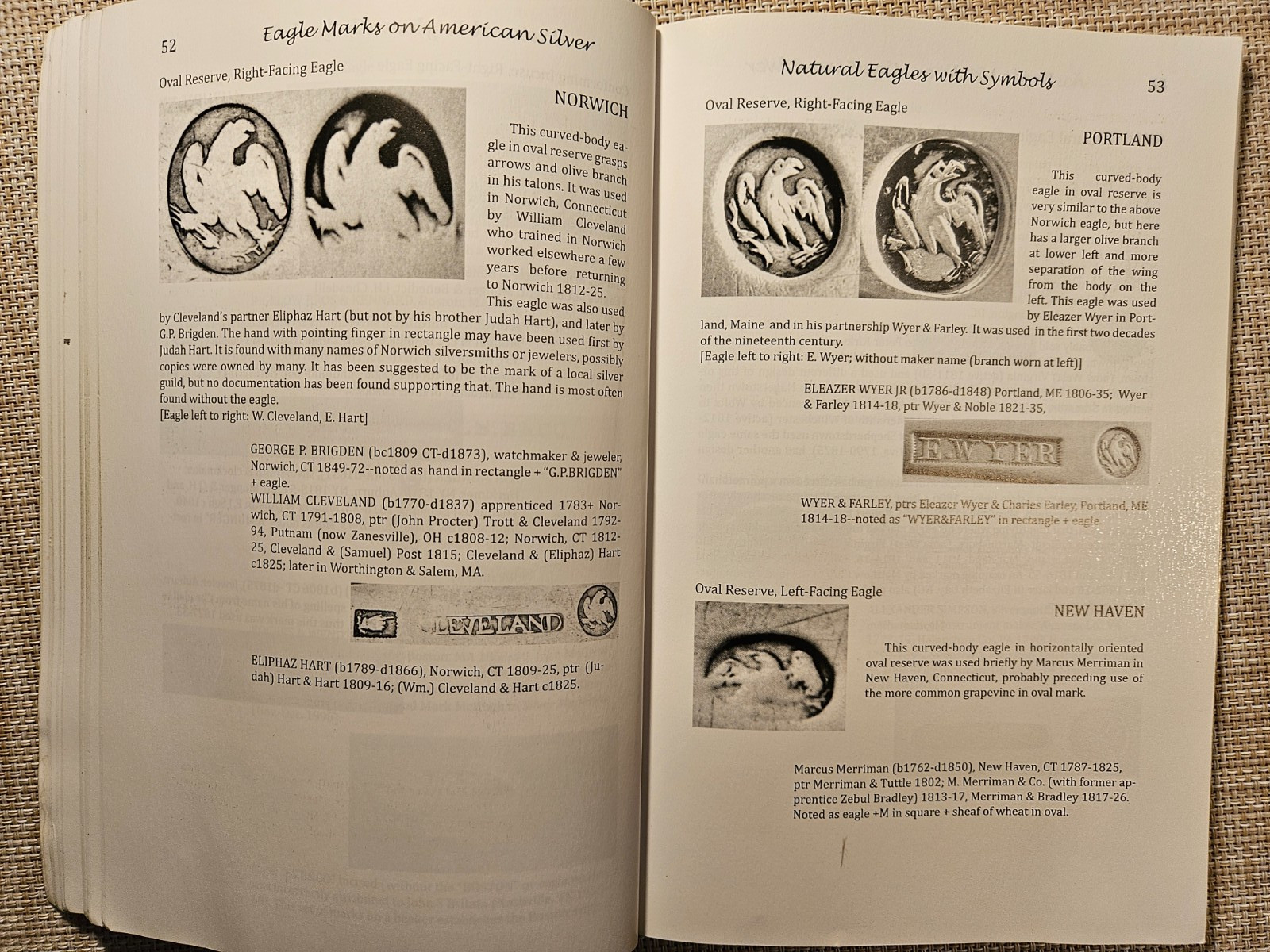 EXCELLENT COIN SILVER BOOK " Eagle Marks on American Silver" 500 enlarged photos