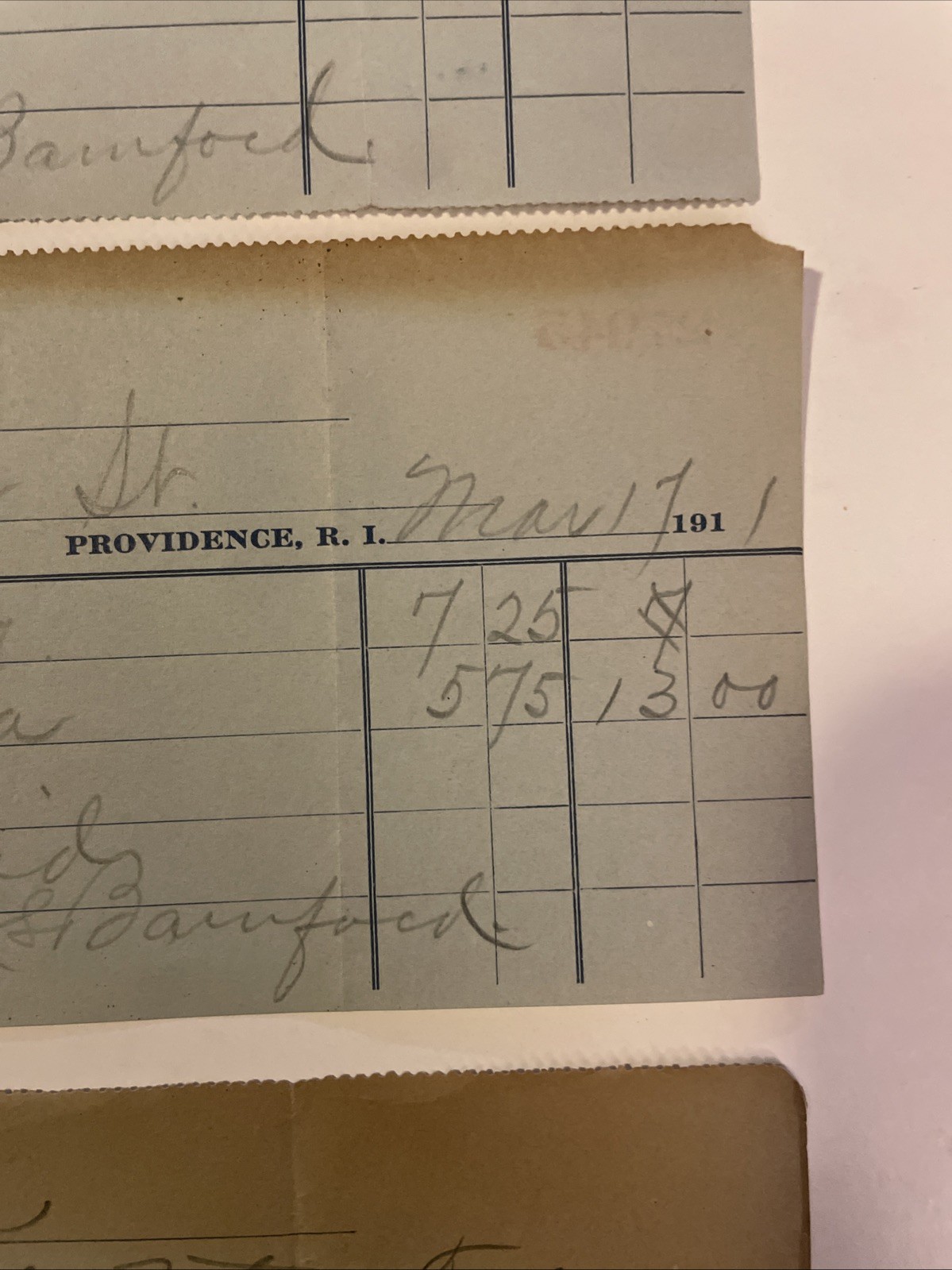 (3) 1911 Seaconnet Coal Co Providence Rhode Island Receipts 144 Allen’s Avenue