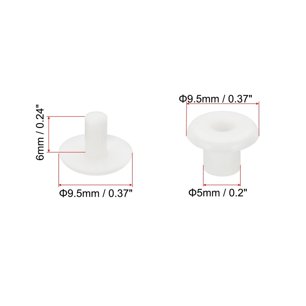 M5*6mm Plastic Binding Post, 50 Sets Plastic Chicago Screws Binding Screw White