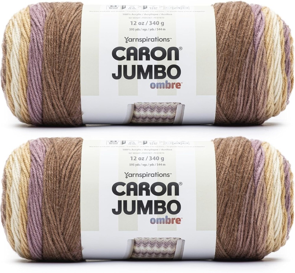 Seashell Ombre Yarn - 2 Pack - 595 Yards - Soft & Versatile