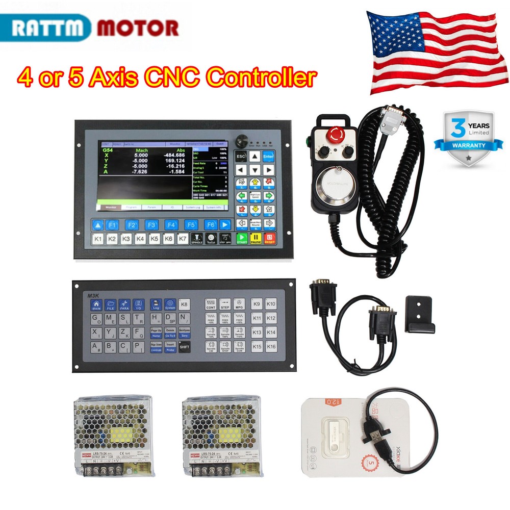 【US】5 / 4 Axis CNC Motion Controller DDCS Offline Standalone&MPG&Power&Keyboard