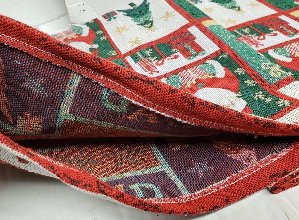 Extra Long Tapestry Table Runner, 13"x72", WINTER,CHRISTMAS THEME PATCHWORK, HG