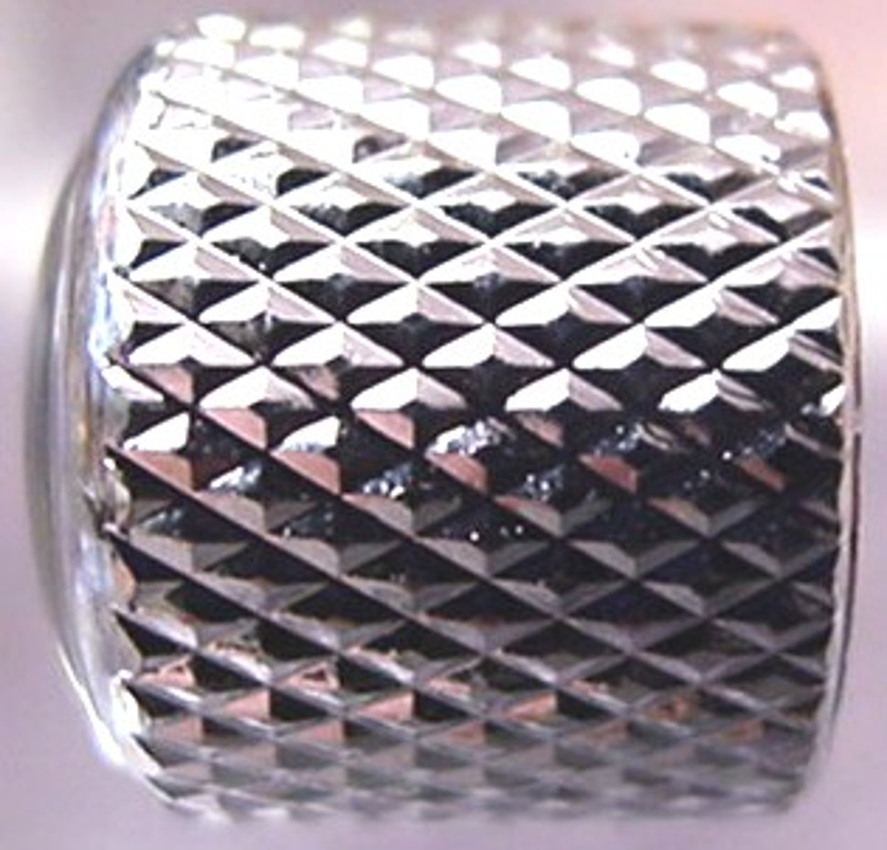 CHROME + ABALONE PUSH-ON GUITAR KNOBS COARSE KNURL