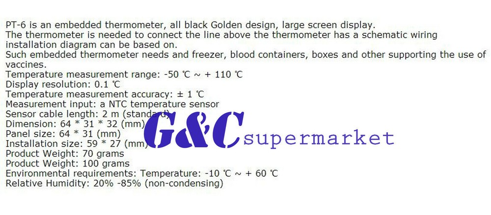 12V -50 ℃ ~ + 110 ℃ Digital Thermometer Temperature Meter Aquarium +Sensor M103