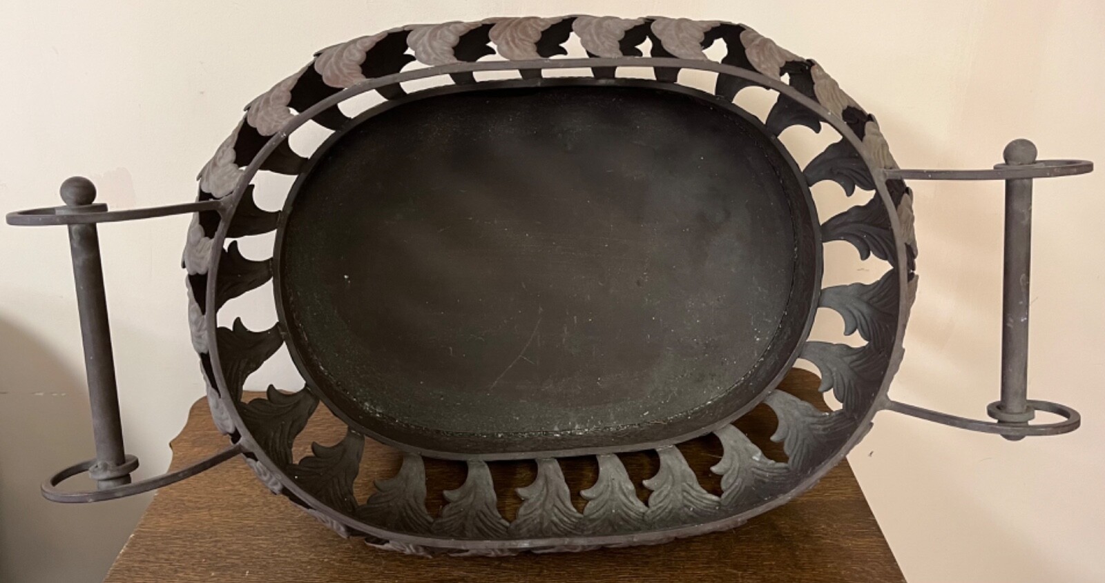 Firewood Bin Metal Handles and Lid Leaves