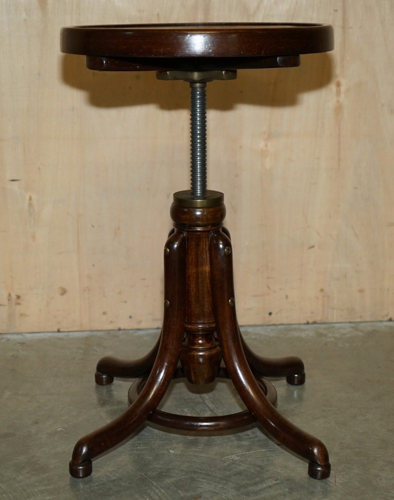 FINE VICTORIAN BENTWOOD THONET STAMPED DRESSING TABLE & HEIGHT ADJUSTABLE STOOL