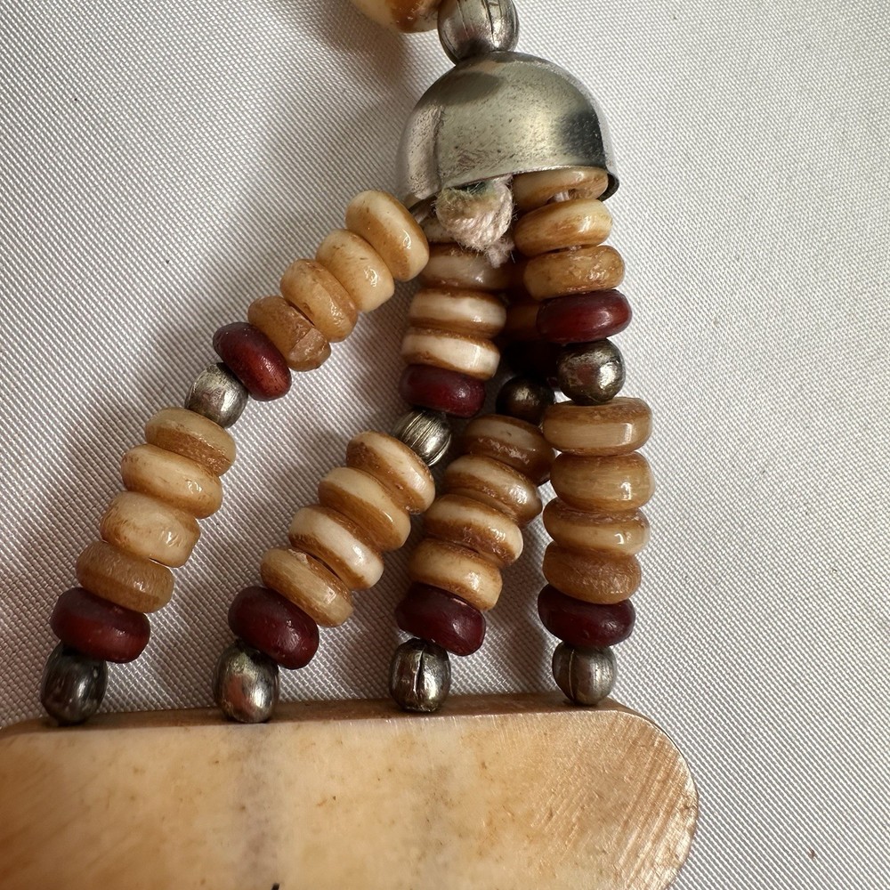 Heishi Brass Beads Shells Necklace 26”