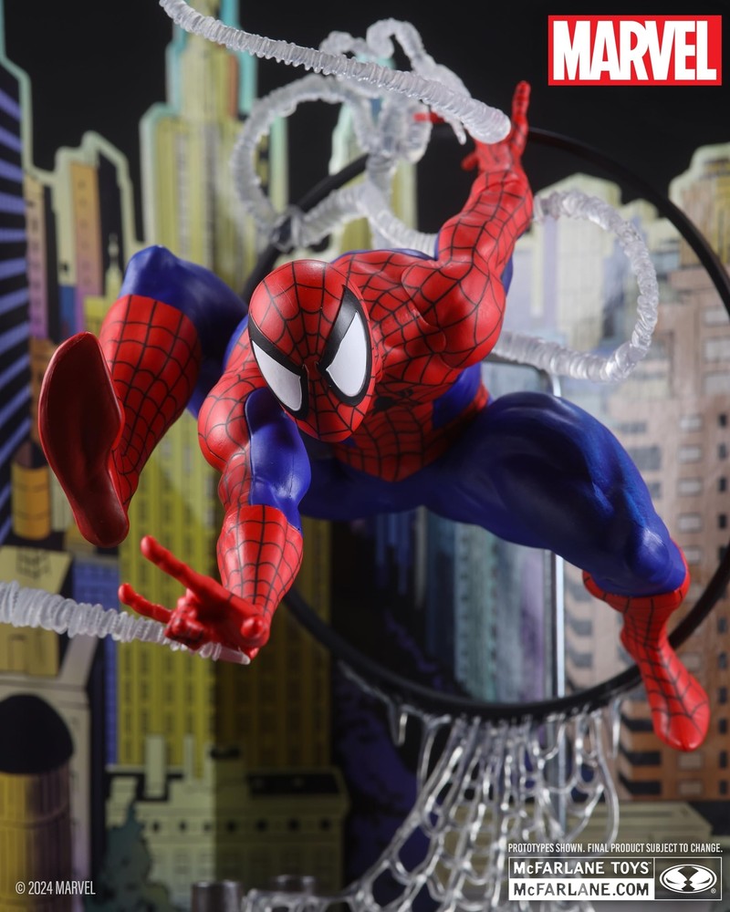 McFarlane Toys - Marvel Spider-Man 1:6th Scale Posed Figure with Scene & Comi...
