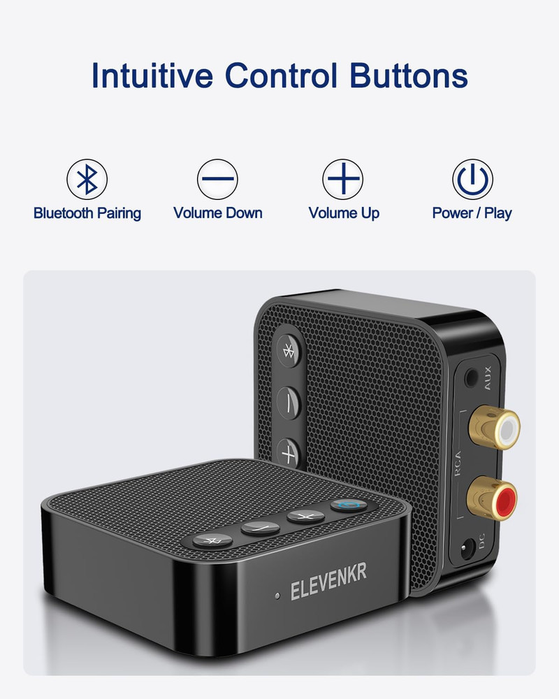 Bluetooth to RCA Adapter for Stereo Receiver - aptX HD Long Range Low Latency...