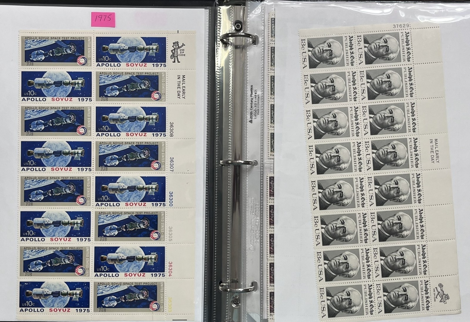 US PLATE BLOCKS, SHEETS, STRIPS, BLOCKS IN 3-RING BINDER, MNH FACE $180, LOT#93
