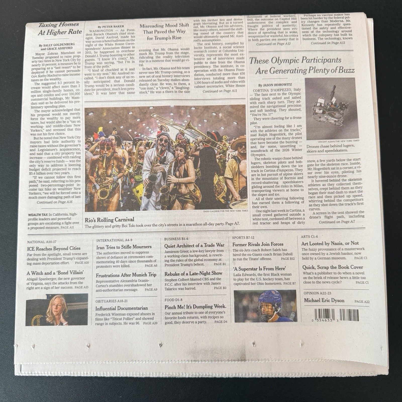 The New York Times Newspaper February 18 2026 Jesse Jackson 1941-2026 Complete