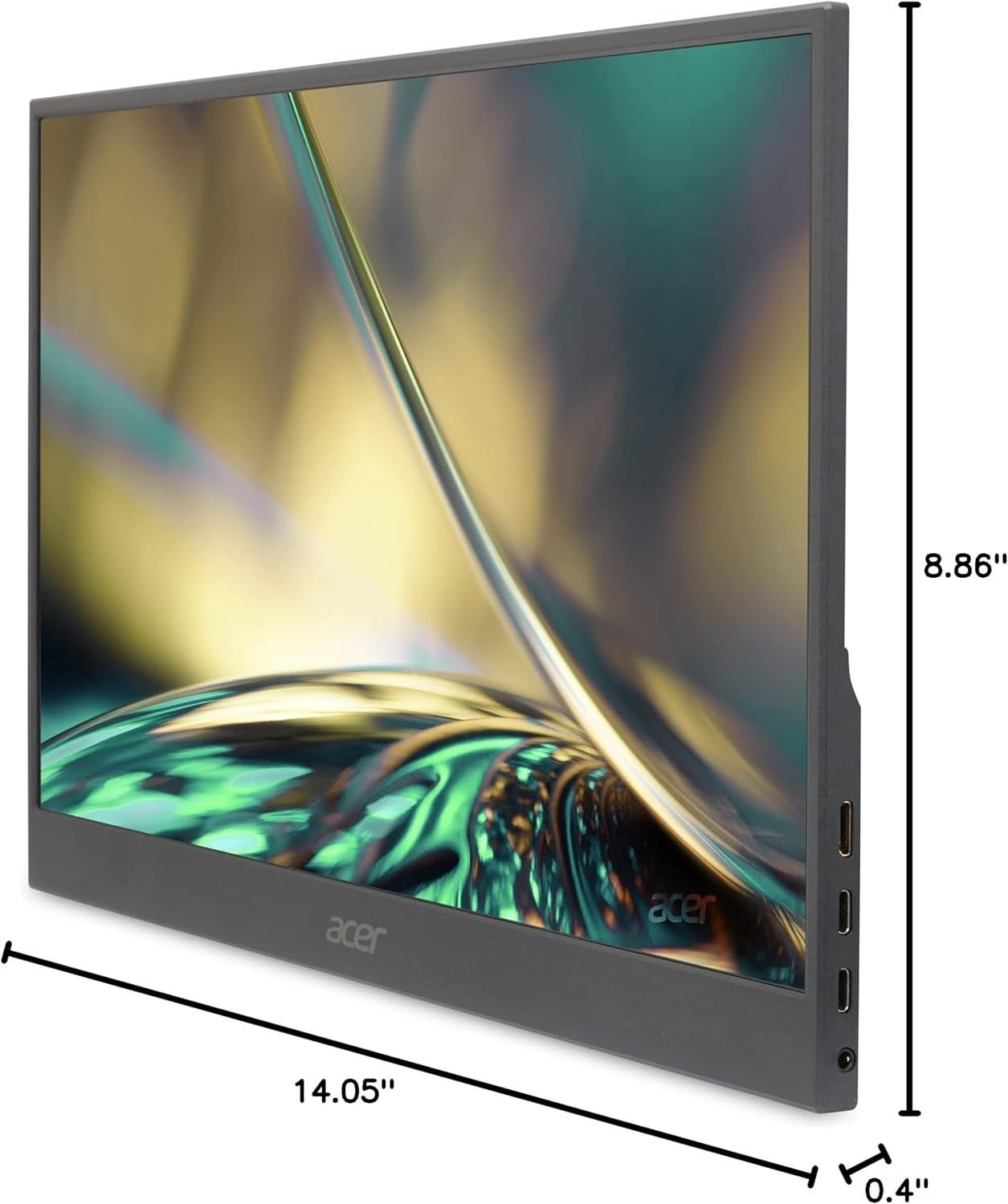 Acer 15.6in Portable Monitor FHD 1920x1080 60Hz 250Nit 6ms Certified Refurbished