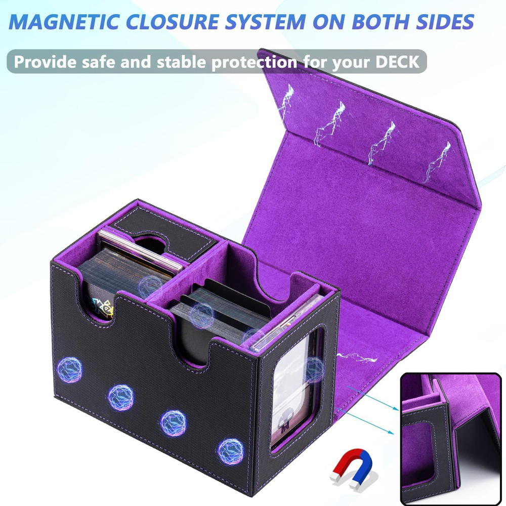 MTG Deck Box for Commander with Dice Tray,Designed for MTG Commander Card Deck B