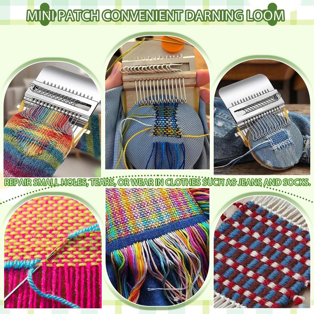 Patchmaker 2.0 Darning Loom Kit Portable Patch Repair Tool w/14 Hooks DIY