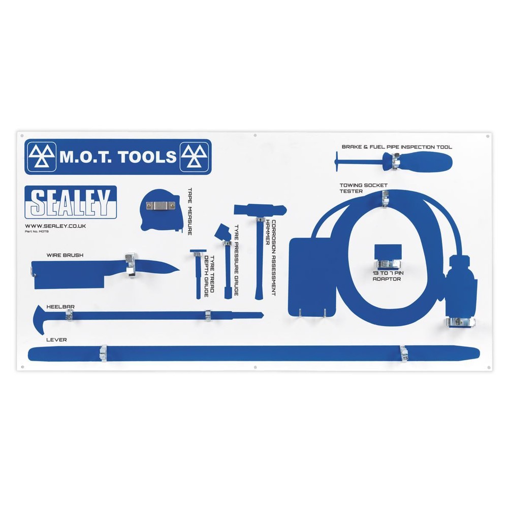 Sealey MOTBKIT MOT Tool Board with Tools
