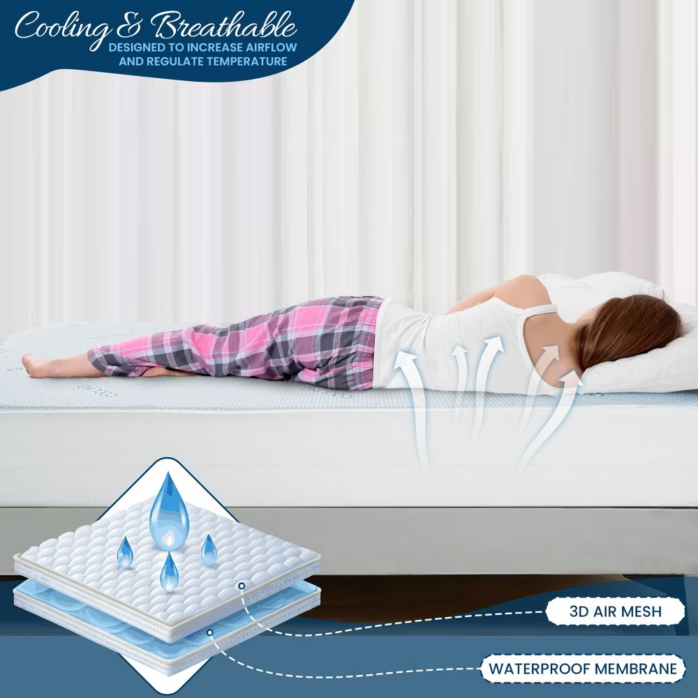 Waterproof Mattress Protector with Cooling Effect Leak Proof & Machine